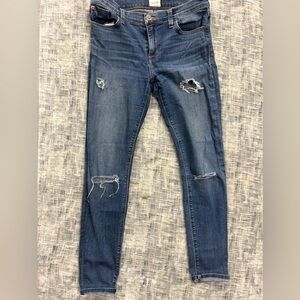Hudson Jeans Dark Blue Distressed Skinny Jeans